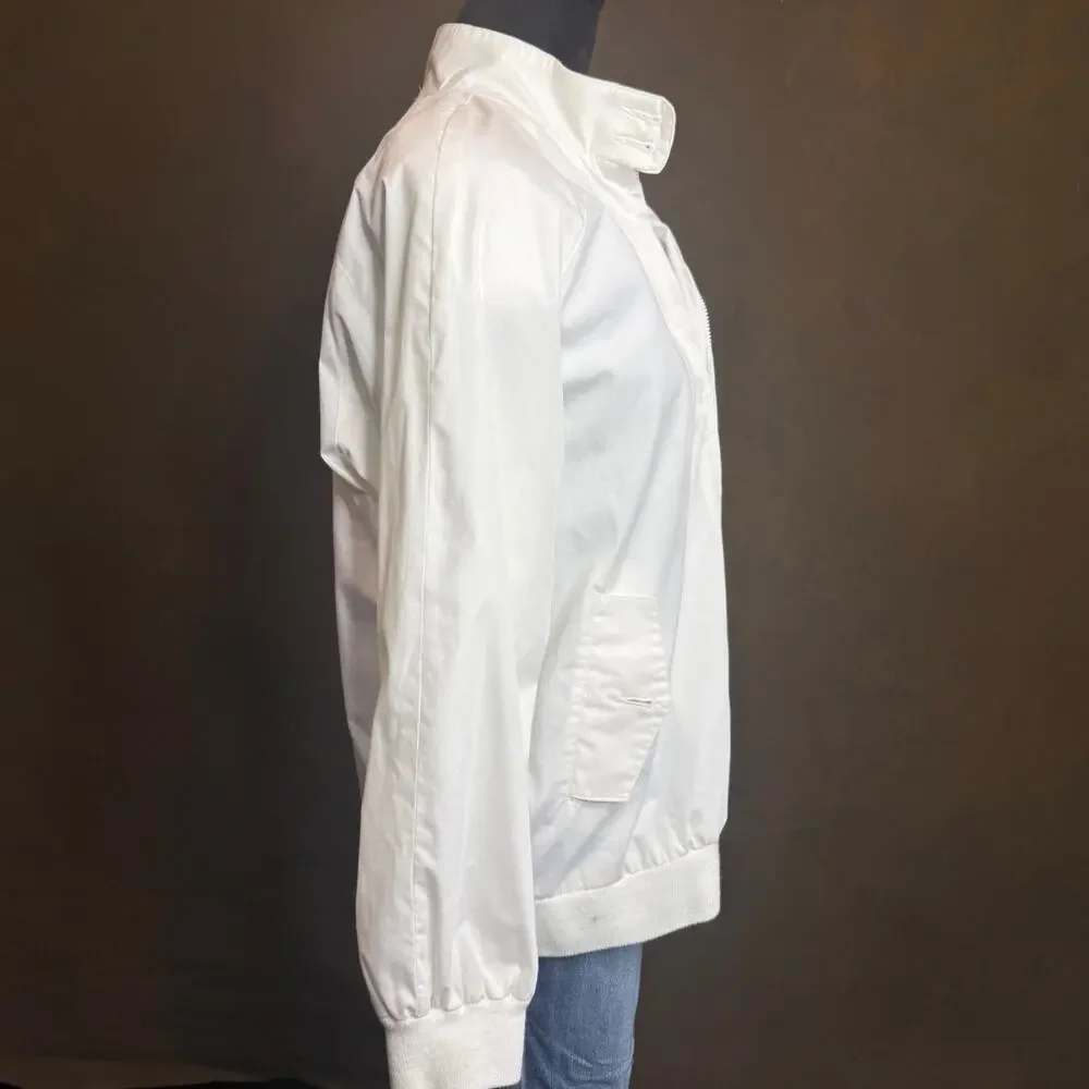 Vintage 1990s Architect JCPenney Men’s M White Bomber Jacket Made in Hong Kong